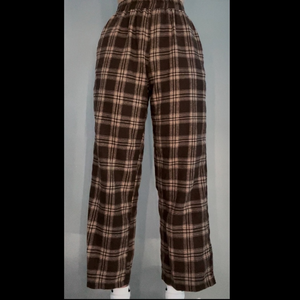 Plaid pants, straight leg